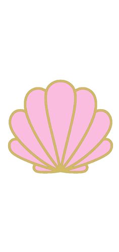 a pink and gold shell on a white background