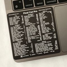 a close up of a computer keyboard with the final cut pro written on it