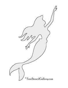 a drawing of a mermaid swimming in the water with her arms outstretched and legs spread out