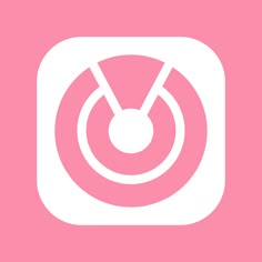 a pink and white square icon with an arrow in the center