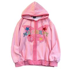 Butterfly Embroidery Zip Up Hoodie This elegant Butterfly Embroidery Zip Up Hoodie features stunning butterfly embroidery, adding a touch of grace to your wardrobe. Keep out the chill with the convenient zip up feature and make a stylish statement with the delicate embroidery. Perfect for any occasion, this hoodie is both functional and fashionable. Size:• M: Bust: 116cm/ 45.7 in. Length: 69cm/ 27.2 in. Sleeves: 55cm/ 21.7 in• L: Bust: 120cm/ 47.2 in. Length: 71cm/ 27.9 in. Sleeves: 56cm/ 22.0 i E Girl Clothes, Artsy Outfit, Grace To You, Hoodie Xxl, Butterfly Embroidery, 90s Grunge, Embroidered Hoodie, Y2k Streetwear, Belleza Natural