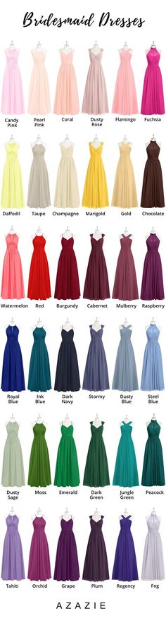 the different colors of dresses for women