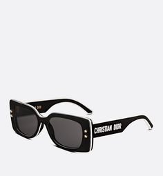 The DiorPacific S1U sunglasses are a modern and bold square design. The black acetate frame is adorned with gold-finish star details on the front, while the temples showcase a tri-layer effect in black and white featuring the Christian Dior signature. Completed by gray lenses, the new essential style will lend a unique touch to any look.. Sunglasses Cord, Sunglasses Dior, Dior Star, Christian Dior Sunglasses, Dior Sneakers, Dior Book Tote, Christian Dior Couture, Dior Sunglasses, Butterfly Sunglasses