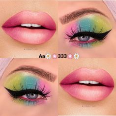 Jungle Makeup, Makeup Artist Kit Organization, Colorful Eye Makeup Tutorial, Rainbow Eye Makeup, Eye Makeup Images, Bright Eye Makeup, Makeup Artist Kit, Face Art Makeup, Makeup Artist Tips