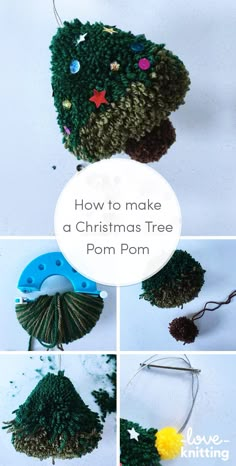 how to make a christmas tree pom pom