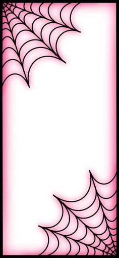 a black and white spider web frame with pink background