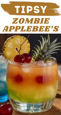 Are you ready for a fun and refreshing tropical drink? Try the Tipsy Zombie Applebee's Recipe, a colorful cocktail from Applebee's that feels like a sunny beach. #TipsyZombieApplebee’sRecipe   ##TipsyZombieApplebee’s#Applebee’sRecipe #TipsyZombieApplebee’s ##TipsyZombieRecipe Courgette Cake Recipe, Spicy Sauce Recipe, Mudslide Recipe, Mac Salad Recipe, Zombie Food, Cheese Pizza Recipe, Mead Recipe, Passion Fruit Syrup