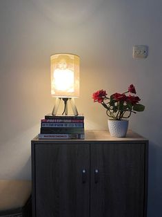 This is a 3D printed lamp on a console with some books and flowers. 3d Design, Personal Touch, The Beauty, 3d Printing, Lamps, Beauty, Design, Art