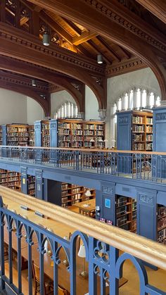 the interior of a large library with many bookshelves