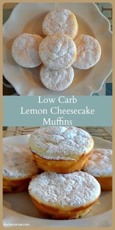 low carb lemon cheesecake muffins on a plate