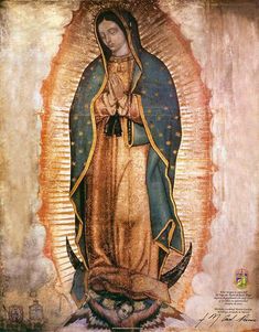 the virgin mary is depicted in this painting