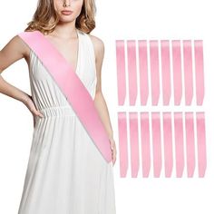 16 Pcs Sash Blank Satin White Sash Party Decorations, Bride To Be Sash, Plain Sash, Sashes for Birthday, Homecoming, Graduation, Beauty Pageants, Hen Party, Wedding, Custom Sash, Make Your Own Sash Description and features [🎀16 PCS Blank Sash for DIY] 16 PCS Pink sash blank sashes in plenty of quantity for your festival, party needs. You can write, draw, or print your favorite words, patterns or slogans on the satin sash bulk belt to make your own sash. With diy design, you can have a unique custom sash. This senior sash is perfect for party decorations, party favors, party supplies. Plain sash is suitable for birthday, homecoming, graduation, beauty pageants, wedding, hen party and other party occasions. [👸Wide range of usages] These satin sash can be used as birthday sash, 21st birthda Senior Sash, Pink Sash, Custom Sash, Birthday Sash, Bride To Be Sash, Party Names, Satin Sash, Decorations Party, Party Needs