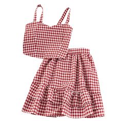 Item Type: Two-Pieces Sets Material: Polyester, Cotton Neckline: Strapless Sleeve: Regular Pattern Type: Plaid Closure Type: Pullover Skirt Closure Type: Elastic Waist Length: Above Knee, Mini Set Includes: 1 x Skirt 1 x Top Size Info Size Chest (cm / inch) Waist (cm / inch) Hip (cm / inch) Top Length (cm / inch) Skirt Length (cm / inch) One Size 70-92 / 27.56-36.22 64-84 / 25.20-33.07 92 / 36.22 40 / 15.75 47 / 18.50 Casual Cotton Gingham Sets, Casual Gingham Cotton Sets, Casual Plaid Sets For Summer, Casual Plaid Summer Sets, Casual Summer Plaid Sets, Fitted Plaid Sets For Spring, Casual Gingham Sets For Spring, Casual Spring Gingham Sets, Cute Summer Gingham Sets