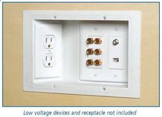 an electrical outlet is shown with the words low voltage devices not included