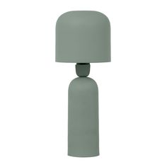 a gray table lamp on a white background