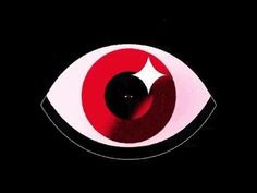 an eye with red and white circles around it