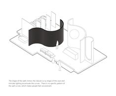 an architectural diagram showing the interior and exterior of a building with black lines on it