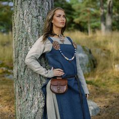 Viking Apron Dress, Blue– Grimfrost Viking Outfits, Viking Apron, Viking Apron Dress, Type Of Dress, Viking Aesthetic, Costume Viking, Ideal Aesthetic, Aged Clothing, Viking Dress