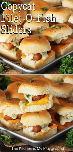 Baking sheet of Filet-O-Fish Sliders Homemade Filet O Fish, Fish Sliders Recipes, Filet O Fish Sandwich Recipe, Filet O Fish Sandwich, Seafood Sliders, Filet O Fish Recipe, Fish Sliders, Fish Appetizers