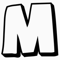 the letter m is made up of black and white letters, which appear to be outlined in