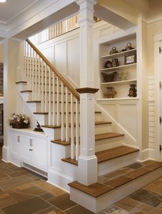 the stairs in this house are made of wood