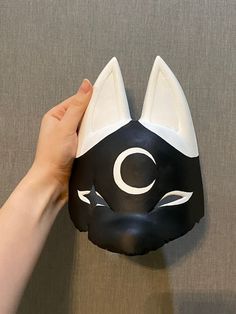 Kitsune Mask Template, Kitsune Mask Diy, Handmade Halloween Cosplay Mask, Halloween Cat Ears Mask For Cosplay, Handmade Costume Accessories For Cosplay, Handmade Costume Accessories For Cosplay Events, Themed Masks For Cosplay Events, Themed Costume Mask For Cosplay Events, Themed Costume Masks For Cosplay Events