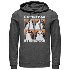 Trick or tweet with your favorite little birds on the Star Wars Halloween Porg Boo With You Men's Lightweight Hoodie. A panel of Porgs is framed by "May the Boo Be With You" on this funny Halloween sweatshirt. Jedi Halloween, Halloween Jedi, Star Wars Bb8, Star Wars Halloween, Star Wars The Force Awakens, Graphic Material, Pull Over Hoodie, Star Wars Logo, Tie Fighter