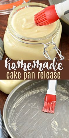 the homemade cake pan release is ready to be made into a dessert or cupcake