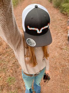 hat linked below Country Outfits With Hats, Wrangler Hats Women, Country Baseball Caps, Country Girl Hat, Flat Brim Baseball Hat Outfit, Western Christmas Gifts For Women, Kimes Ranch Hats Women, Lazy J Hats, Cute Country Hats