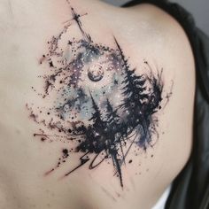 Innovative Galaxy Tattoo Files Galaxy Space Tattoo, Starry Sky Tattoo, Space Themed Tattoos, Astronomical Tattoo, Astronomy Tattoos, Night Sky Tattoo, Cosmic Tattoos, Star Sleeve Tattoo, Night Sky Tattoos