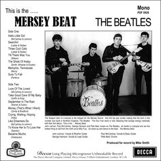 an advertisement for the beatles featuring three men with guitars and drums in black and white