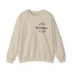 Cool Grandpas Club Sweatshirt, Best Grandpa Sweatshirt, Cool Grandpa Sweatshirt, Gramps Sweatshirt, Grandfather Sweatshirt 💫Ideal for any situation, a unisex heavy blend crewneck sweatshirt is pure comfort. 💫 Made with a medium-heavy fabric blend of 50% cotton and 50% polyester, this sweatshirt feels cozy and is the perfect choice for those colder months. 💫 Made using 100% ethically grown US cotton. Gildan is also a proud member of the US Cotton Trust Protocol ensuring ethical and sustainable Uncle Sweatshirt, Uncle Pregnancy Announcement, New Year's Games, Baby Announcement Shirts, Best Grandpa, Cool Uncle, Godfather Gifts, Cool Pops, Boss Gift