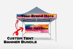 the custom tent banner bundle is available for purchase