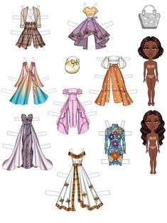 the paper doll is showing different types of clothes