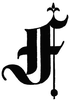 the letter j with a crown on top and a cross at the bottom is shown in black ink