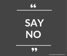 the words say no are in white on a gray background with a black and white border