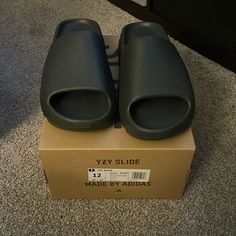 Yeezy Slides Originally Purchased From Adidas Confirmed Site Never Worn. Run A Little Small Black Yeezy Slides, Black Yeezy, Adidas Shoes Yeezy, Shoes Yeezy, Mens Gadgets, Yeezy Slides, Preppy Shoes, Shoe Ideas, Grey Adidas