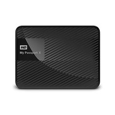 the western digital wd my passport x hard drive is black and has a thin design