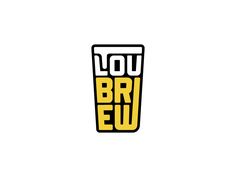 the logo for you brew is shown in yellow and black letters on a white background