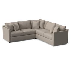 Transform your living space with this cozy 2-piece upholstered sectional. The curved design and flared arms bring a touch of elegance, while the foam-filled cushions and synthetic fiber back provide ample comfort. Crafted with a solid and engineered wood frame, this sectional seats four people comfortably, making it perfect for family movie nights or friendly gatherings. The set includes six accent pillows for added flair, and the reversible cushions ensure a fresh look. So sit back, relax, and Blue Sectional, Brown Sectional, Living Room Setup, Grey Sectional, Tuxedo Style, Viewing Party, Upholstered Sectional, Corner Sectional, Living Room Sectional