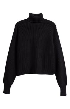 This warming ribbed turtleneck sweater features an on-trend slouchy fit that'll keep you cozy and cute. Turtleneck Long sleeves Ribbed cuffs and hem 48% viscose, 28% polyester, 24% nylon Dry clean or hand wash, dry flat Imported Black Owned/Founded Black Turtleneck Women, American Cozy, Cute Turtleneck, Turtleneck Women, Ribbed Turtleneck Sweater, Holiday Pajamas, Ribbed Turtleneck, Black Turtleneck, Denim Leggings