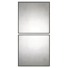 two square mirrors are shown against a white background, one is black and the other is silver