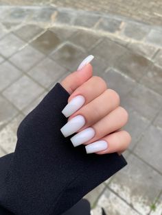 Milky Nails, White Acrylic Nails, Basic Nails, Simple Acrylic Nails, Blush Nails, Acrylic Nails Coffin Pink, Ballerina Nails, Acrylic Nails Coffin Short