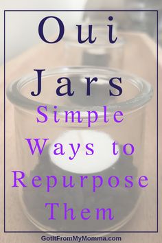 a jar filled with black beans and the words ouj jars simple ways to repurpose them