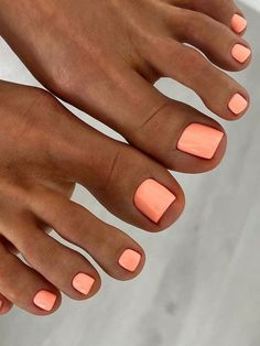 Baby PinkCollarColor Nails,Bare Nails EmbellishedBeauty Tools Orange Toe Nails, Beach Toe Nails, Pink Toe Nails, Cute Pedicures, Fake Toenails, Peach Nails