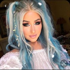 Character Appearance, Light Blue Hair, Blue Wig, Ombré Hair, Black Curly Hair, Color Techniques, Amazing Hair, Ombre Hair Color