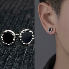 Show Off Your Style With These Fashion Cool Black Onyx Stud Earrings! Crafted With Sleek Black Onyx, They Are The Perfect Finishing Touch To Your Favorite Look. These Classic And Timeless Earrings Are The Perfect Statement Piece For Any Occasion! Perfect Gift: This Earrings Is A Great Gift For Man, Teen, Father, Brother, Friends... It Also Suitable For Birthday, Valentine's Day, Anniversary, Wedding, Father's Day, Holiday, Christmas, Graduation, Or Any Special Occasions. Material: Alloy/Sterling Mens Black Earrings, Guys Earrings, Male Earrings, Onyx Earrings Studs, Mens Earring, Earrings Mens, Mens Earrings, Earrings Men, Men's Earrings