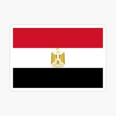 the flag of egypt with an eagle on it's chest and shoulders sticker