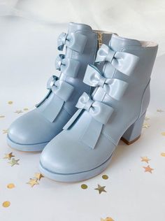 ❤︎ Sweet Ribon Round toe Short Boots❤︎ Cutecore Shoes, Mint Blue, Sweet Sweet, Really Cute Outfits, Peach Pink, Short Boots, Cute Shoes, Warm Winter, Rain Boots