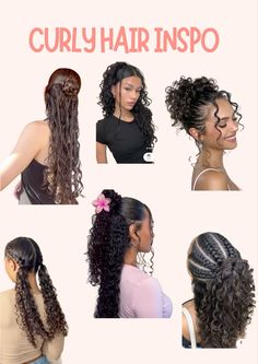 How To Get 3b Curls, Cute Hairstyles Curly Hair Natural Curls, Curly Going Out Hairstyles, Cute Hairstyles For Shoulder Length Curly Hair, Hair Inspo For Curly Hair, Curly Hair Ideas For School, 3b Curly Hairstyles, Half Up Half Down Curly Hair, Curly Hair Baddie